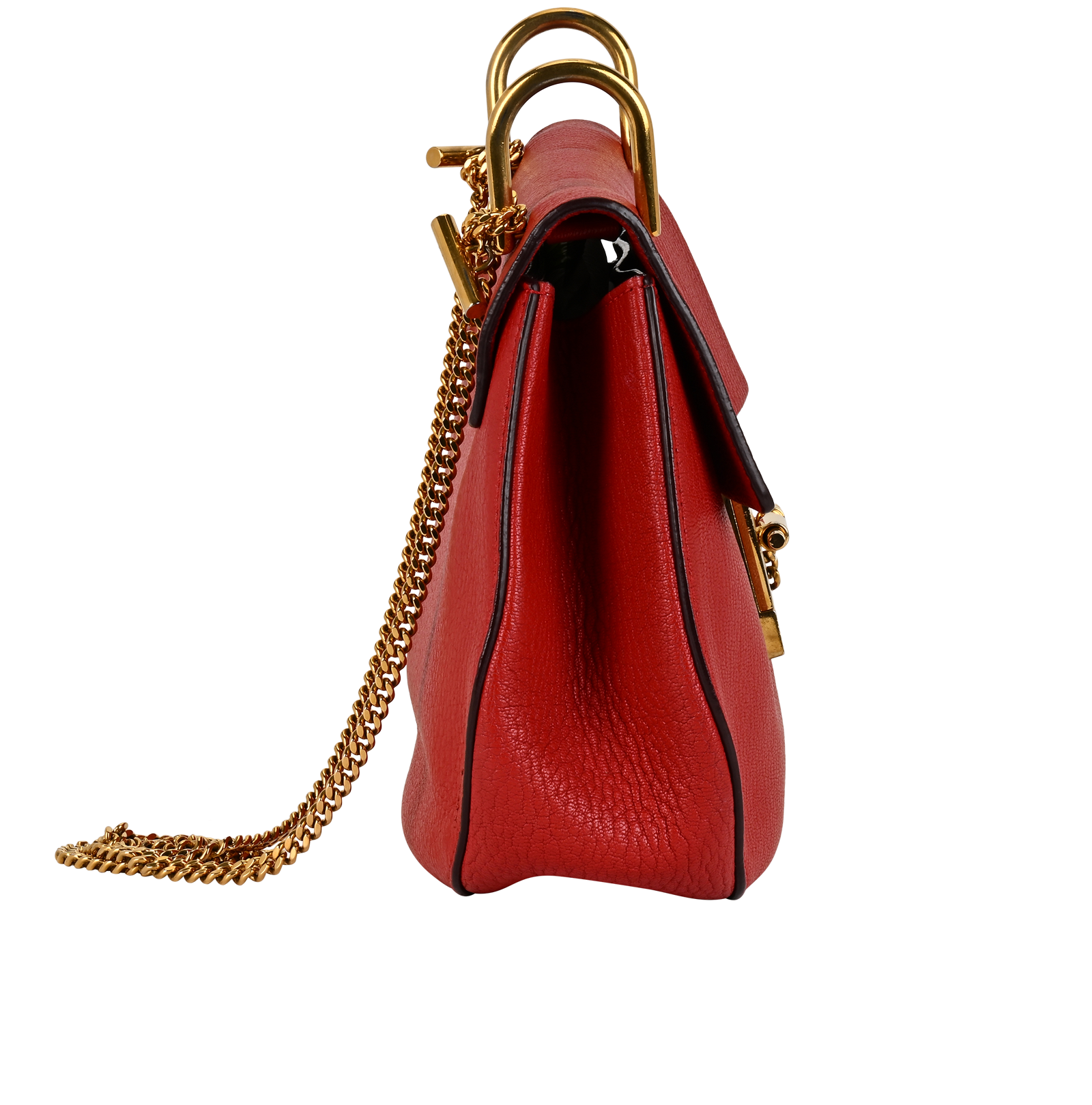 Small Drew, &pound;295, Handbags, Red, Leather, Side view
